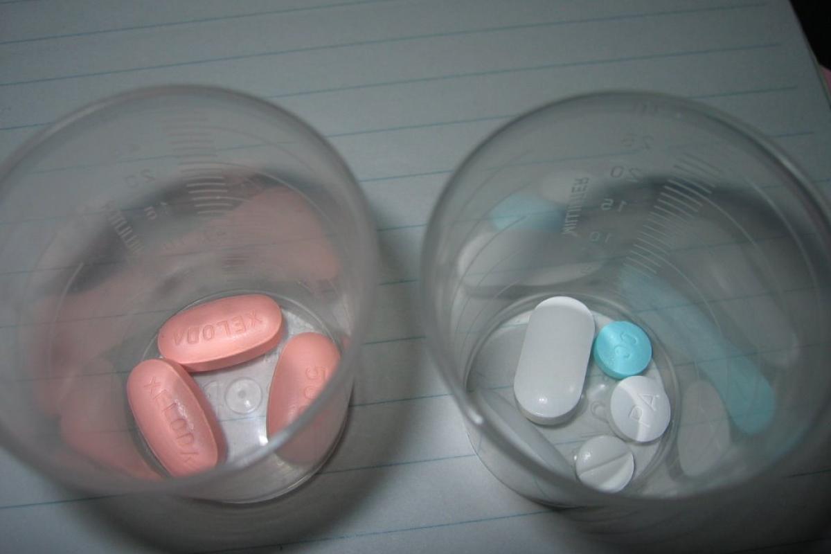 Pills in glass