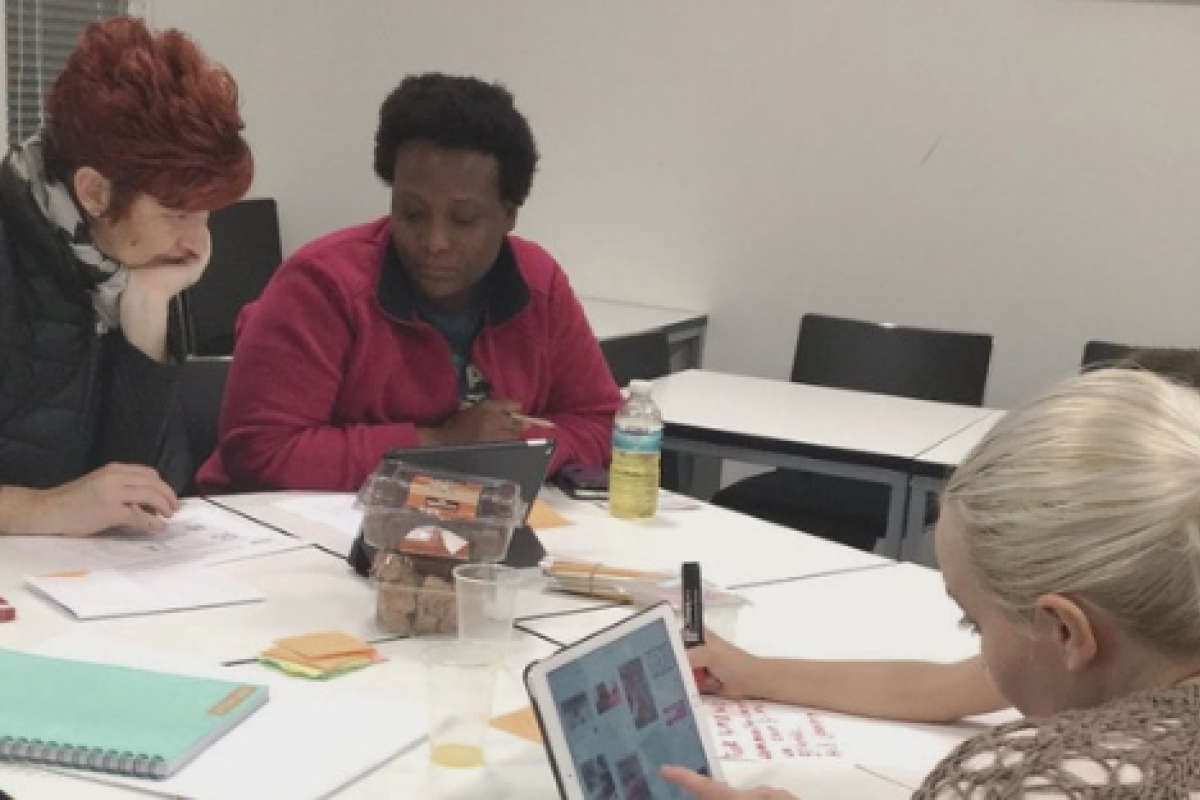 Women collaborating at workshop